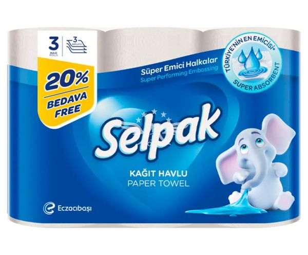 Бумажные полотенца Selpak 3str. 3buc.
